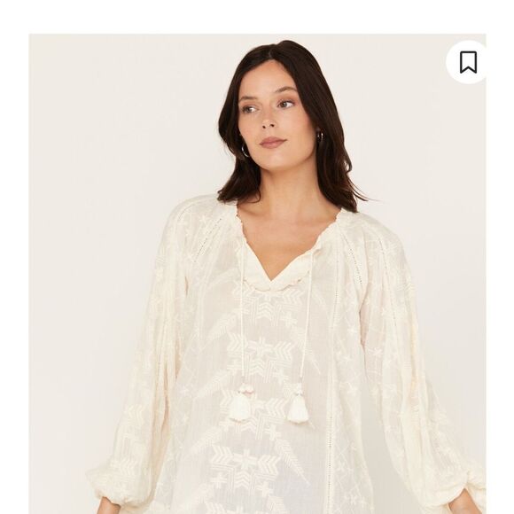 Shyanne White Ruffled Tie Front Blouse - Picture 1 of 10